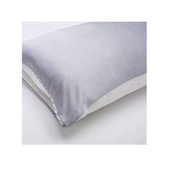 The Silked Satin Pillow Sleeve, Open-Ended Design, 26" x 18", Grey - Picture 5 of 12